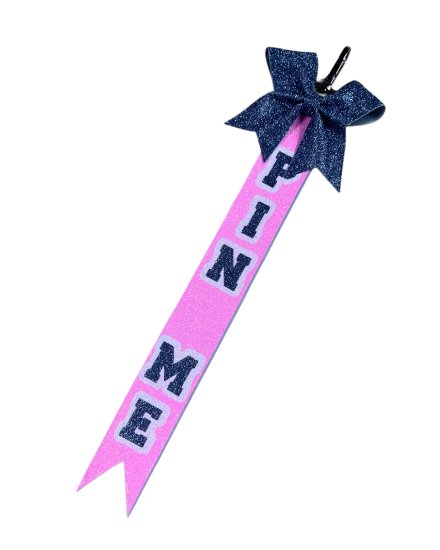 Pin Me "Glitter" - neonrosa/graublau